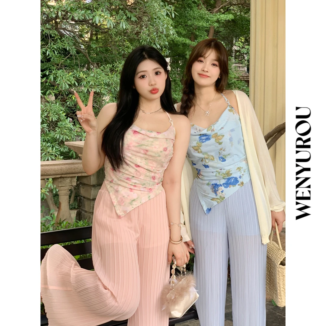 XY怡353474/XY麦353473温与柔【甜橘的夏天】碎花显瘦夏季套装吊带