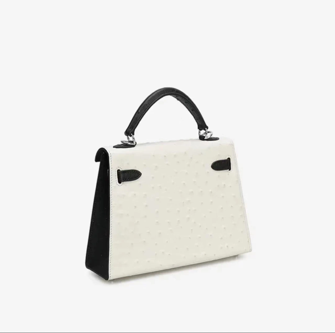 【白白】时尚百搭气质简约单肩斜跨手提包-827白色