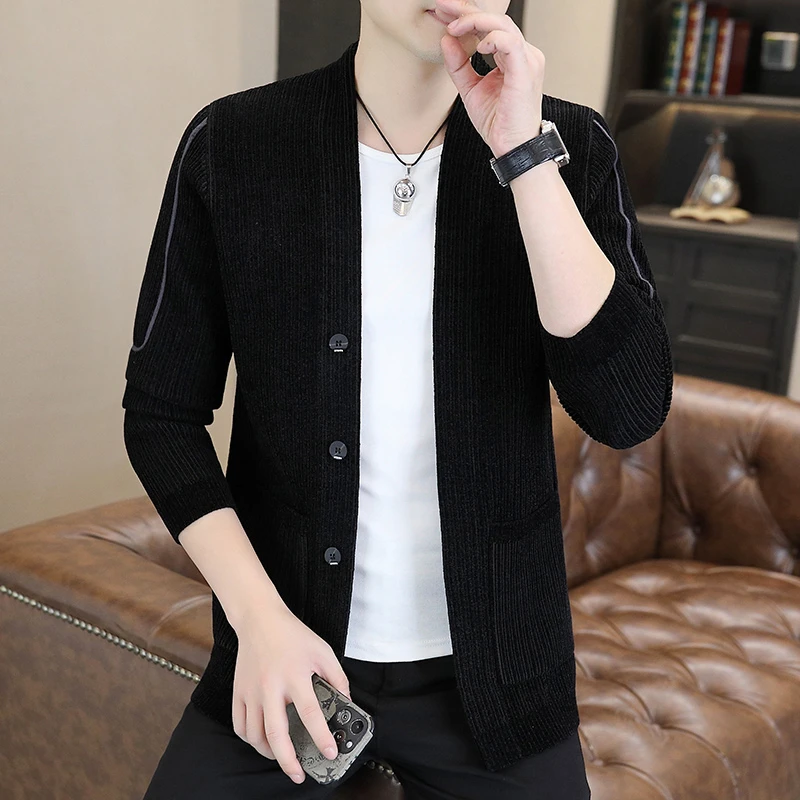 男士休闲外套春秋季2024新款韩版针织开衫毛衣外穿秋天上衣百搭