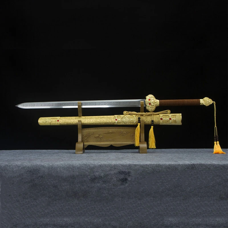 【永乐剑】金耀款龙泉市高锰钢一体龙骨锻打冷兵器未开刃