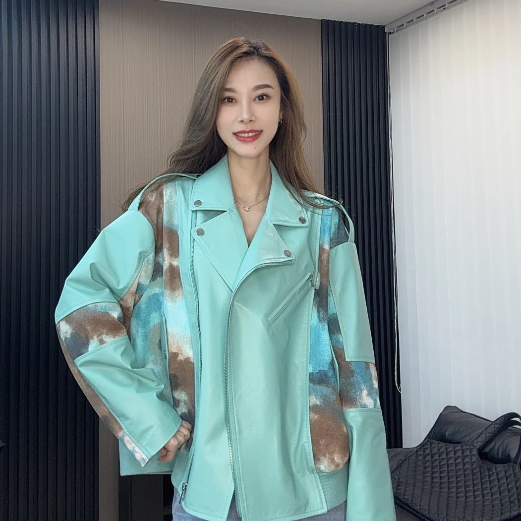 【欣欣严选】晴天周末机车款休闲绵羊皮设计显瘦气质春季女士外套