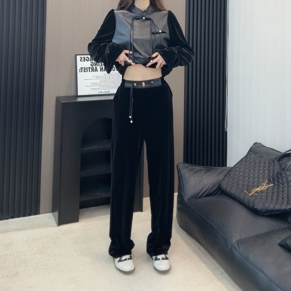 【欣欣严选】新中式服装设计感显瘦气质宽松百搭女士阔腿直筒裤子