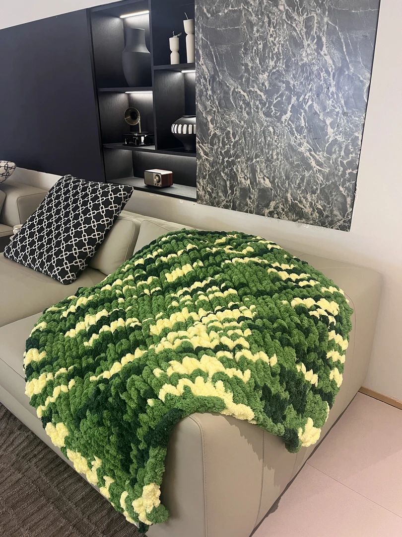 粗毛线猫尾巴线绕大号围巾复古毛毯线手工编织diy材料包