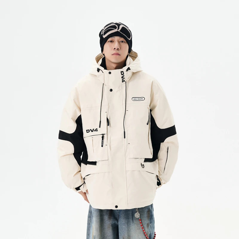 户外工装滑雪服90鸭绒羽绒服男女款防风休闲连帽冬装冬季新款外套