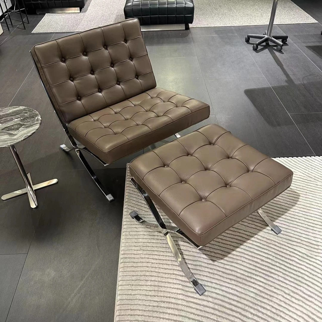 【一二严选】巴塞罗那椅椅子复古客厅家用简约躺椅办公单人