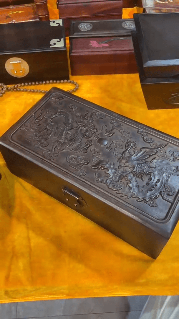 【闪购商品】贡木花梨木 龙凤 首饰盒
