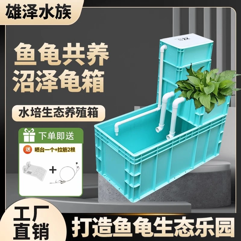 北欧绿龟箱养龟周转箱乌龟专用饲养缸生态缸沼泽过滤箱鱼龟箱混养