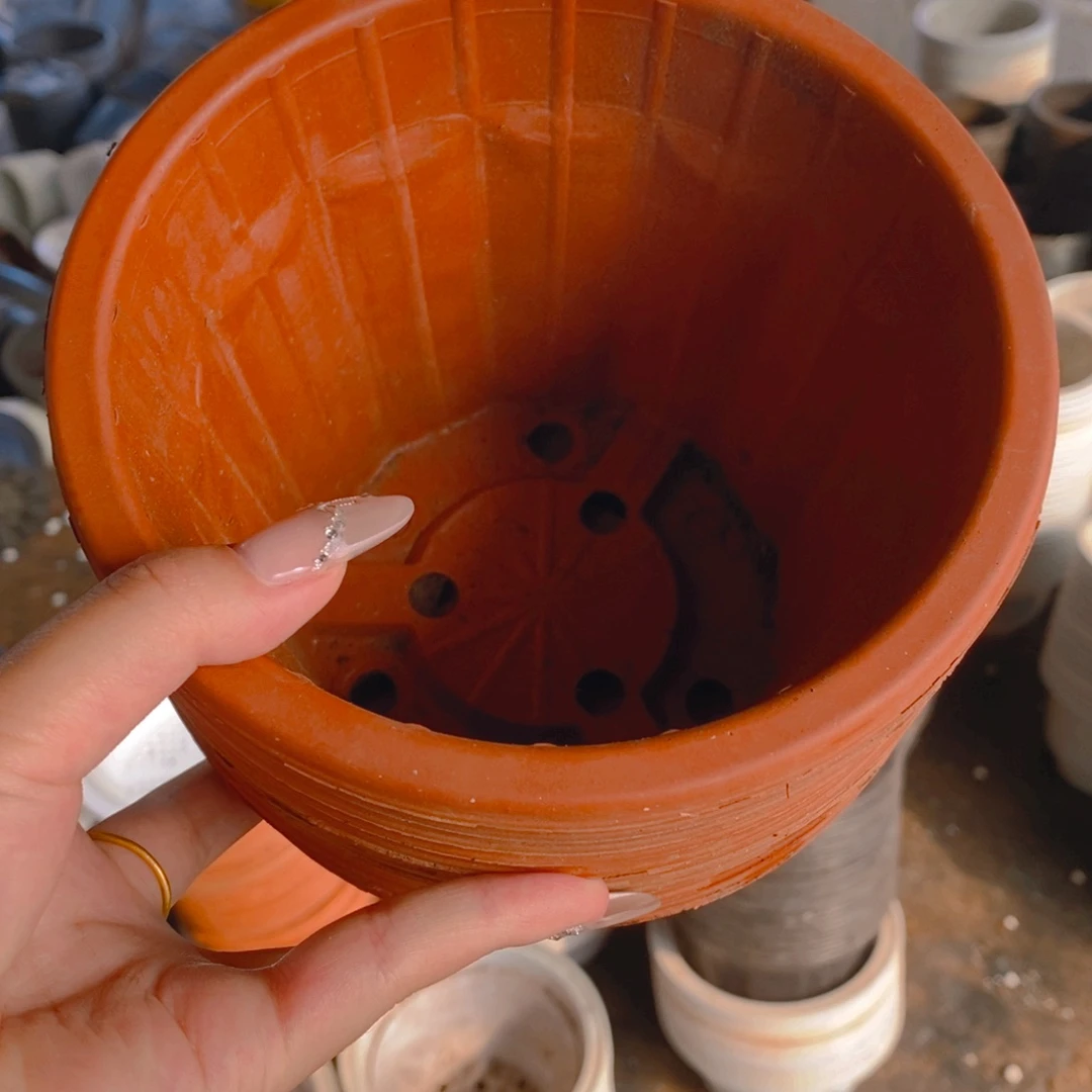 二手红圆盆15.5公分 15个