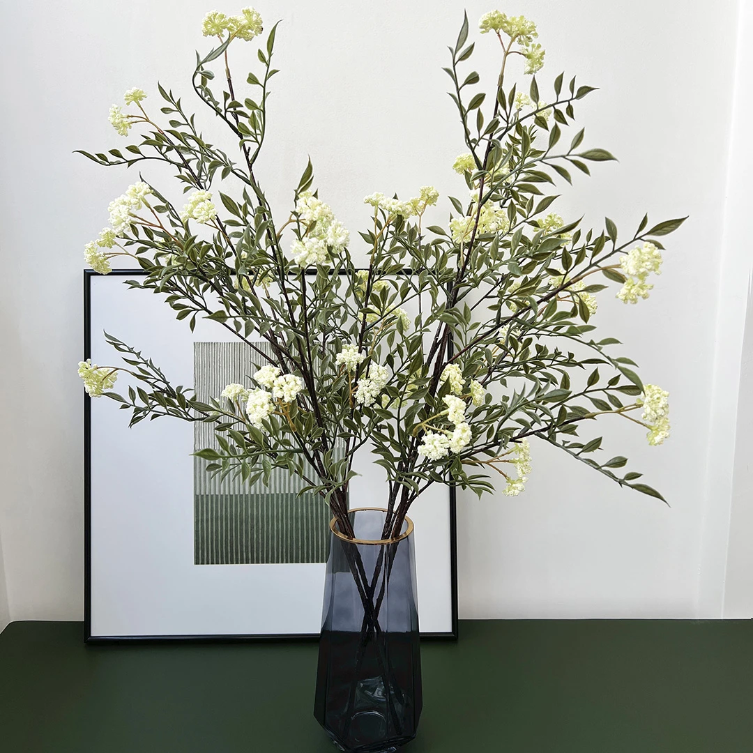 【HiNan专属】白玉海棠轻奢风仿真花拍摄展示茶几餐桌逼真摆件