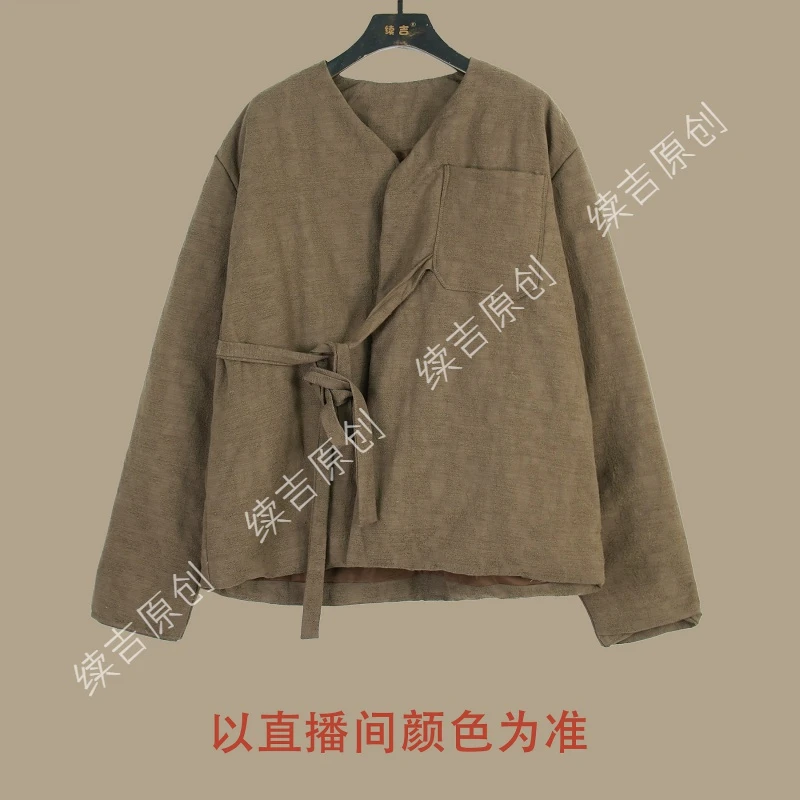 续吉出品5330｜佳期如梦｜复古中式白鸭绒羽绒服系带显瘦暖外套气质