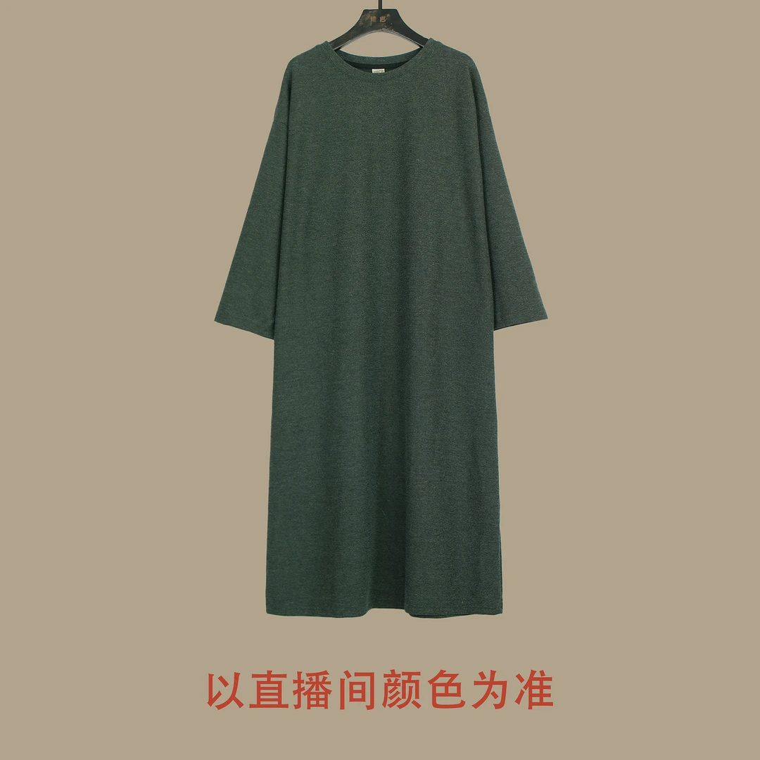 续吉出品5102｜ 秋冬新款｜绿色条纹连衣裙内搭裙