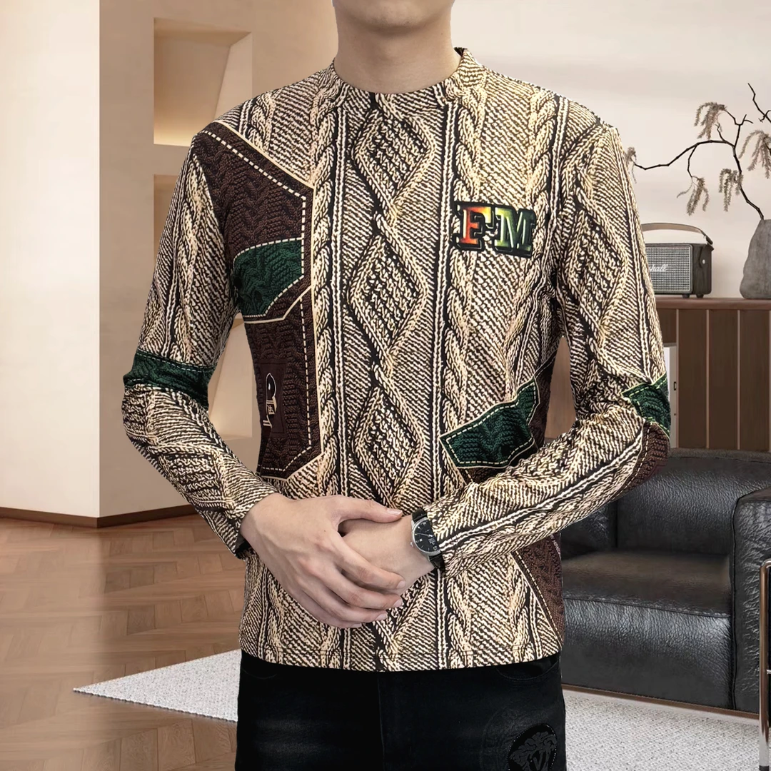 2024新款FM字母保暖柔软亲肤德绒打底衫