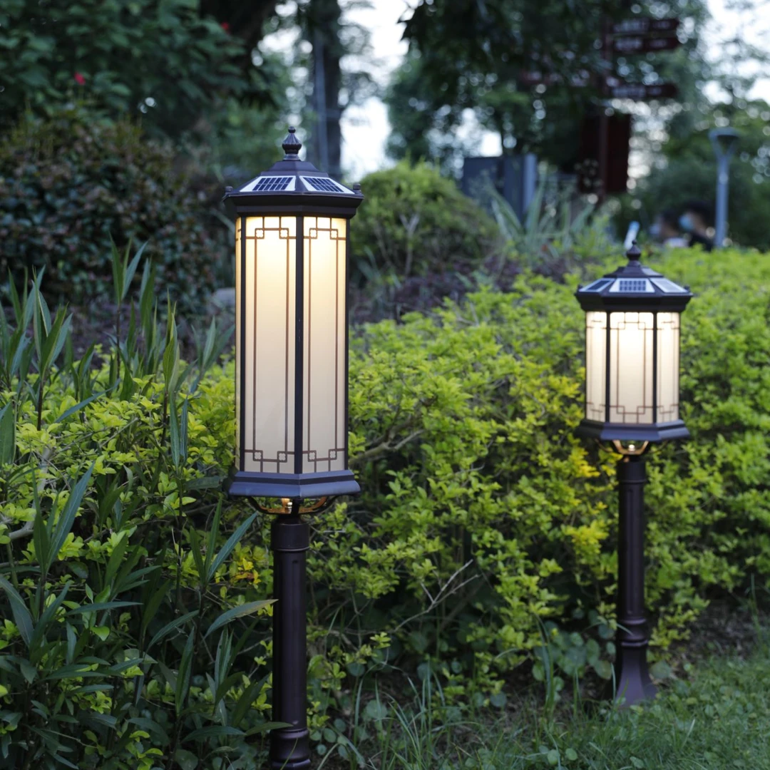 新中式滕王阁防水过道园林别墅景观花园庭院小区户外草地草坪院灯