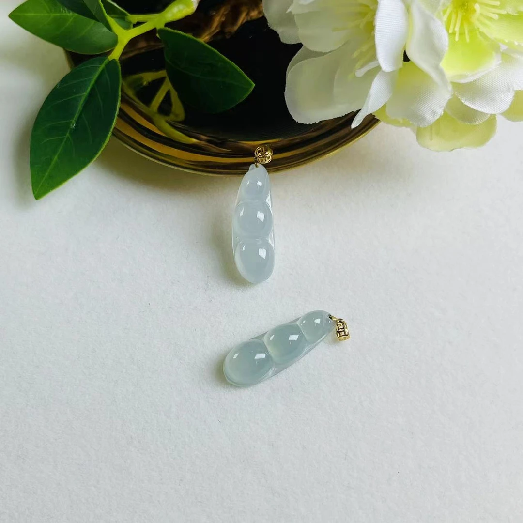 Gloire/古名【睿泽鉴宝】18K翡翠豆子多样性发一 24*10*5  ZBC036