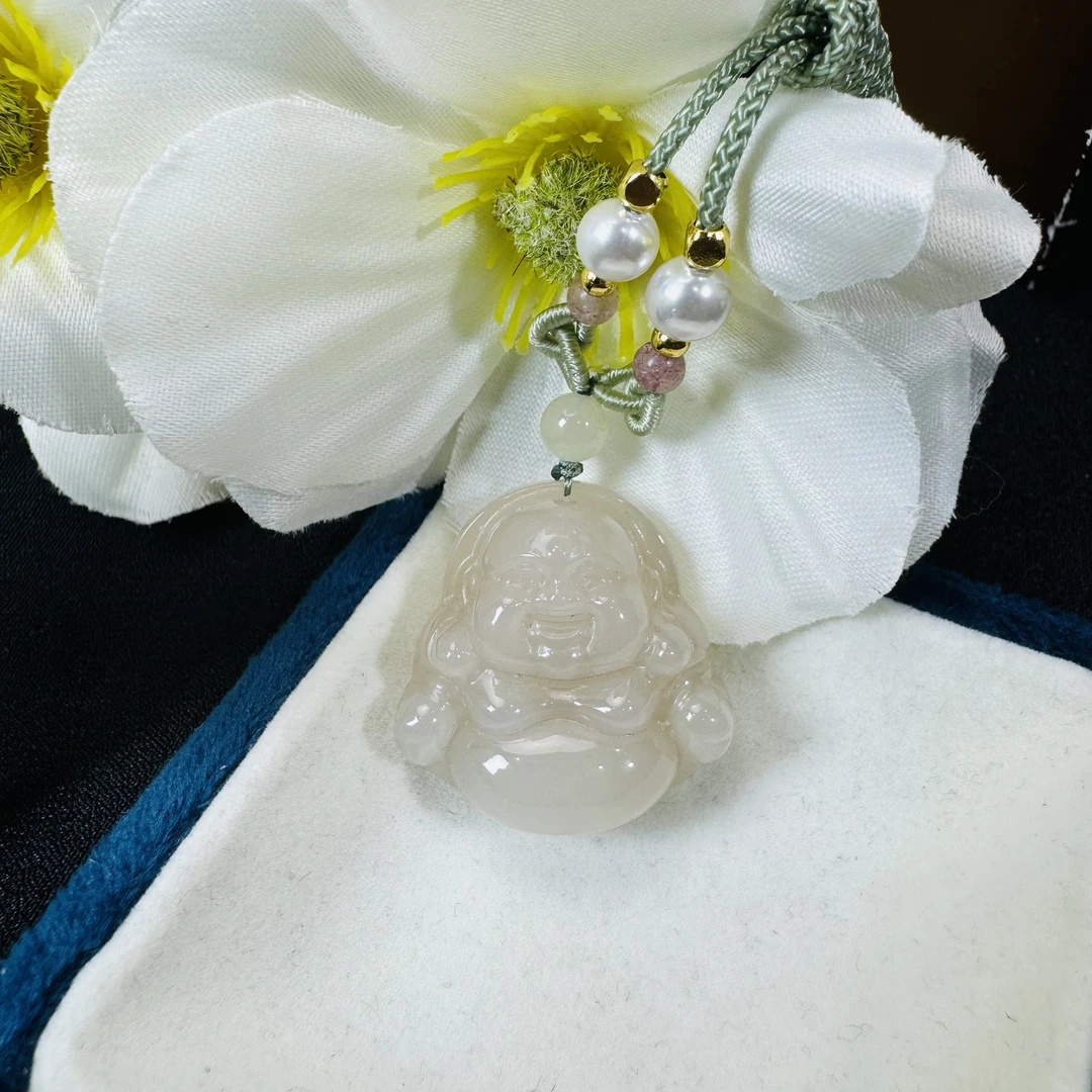 Gloire/古名【睿泽鉴宝】和田玉藕粉佛公29*29*11 ZP7414