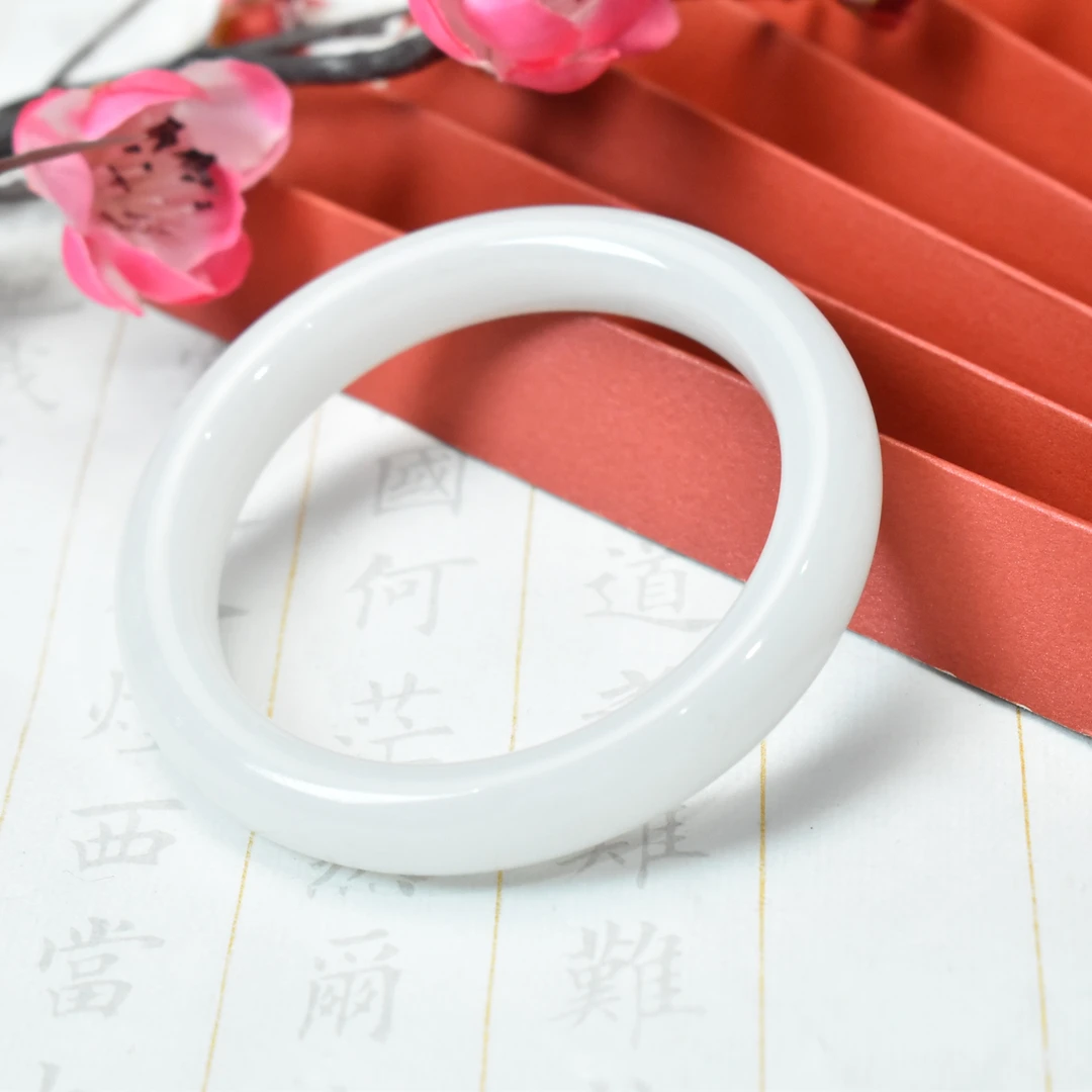 【睿泽鉴宝】和田玉白玉手镯(50-60#)11*10  ZBC5033