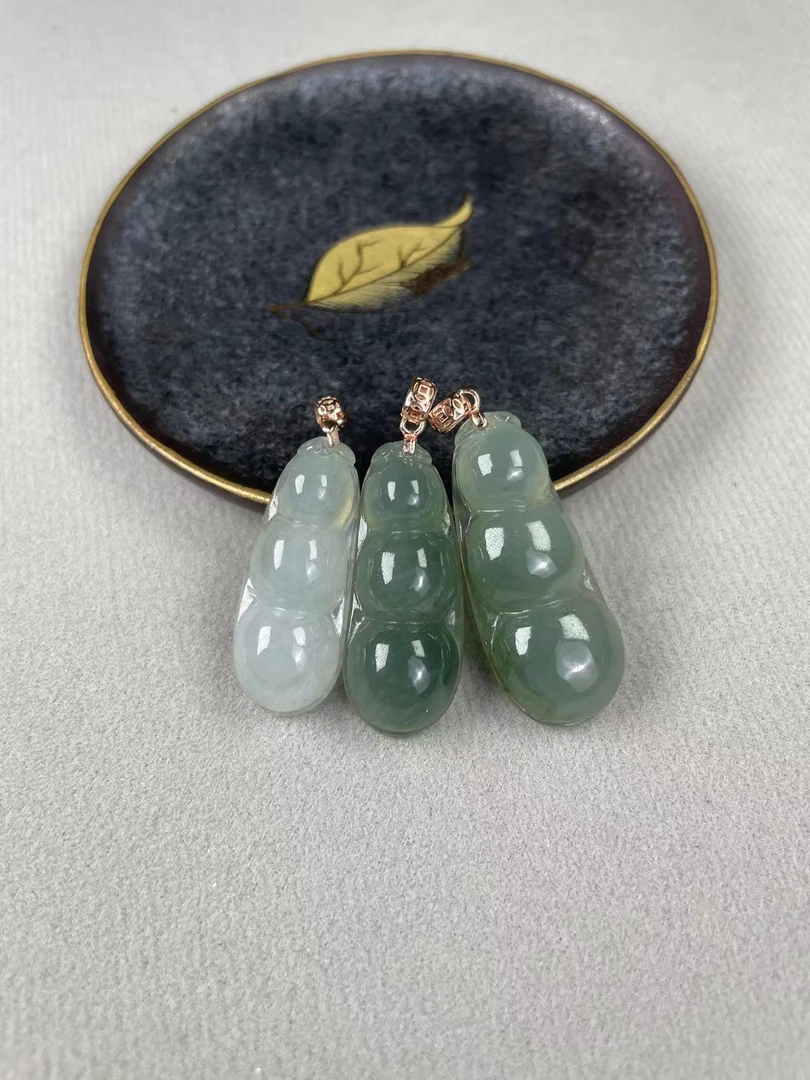 Gloire/古名【睿泽鉴宝】S925翡翠福豆吊坠 多样性发货  ZY2062