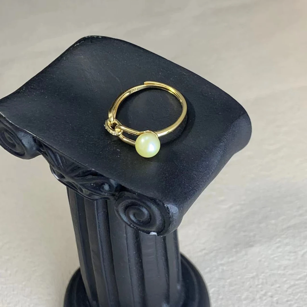 Gloire/古名【睿泽鉴宝】S925海水akoya羽皇金戒指 YB3032