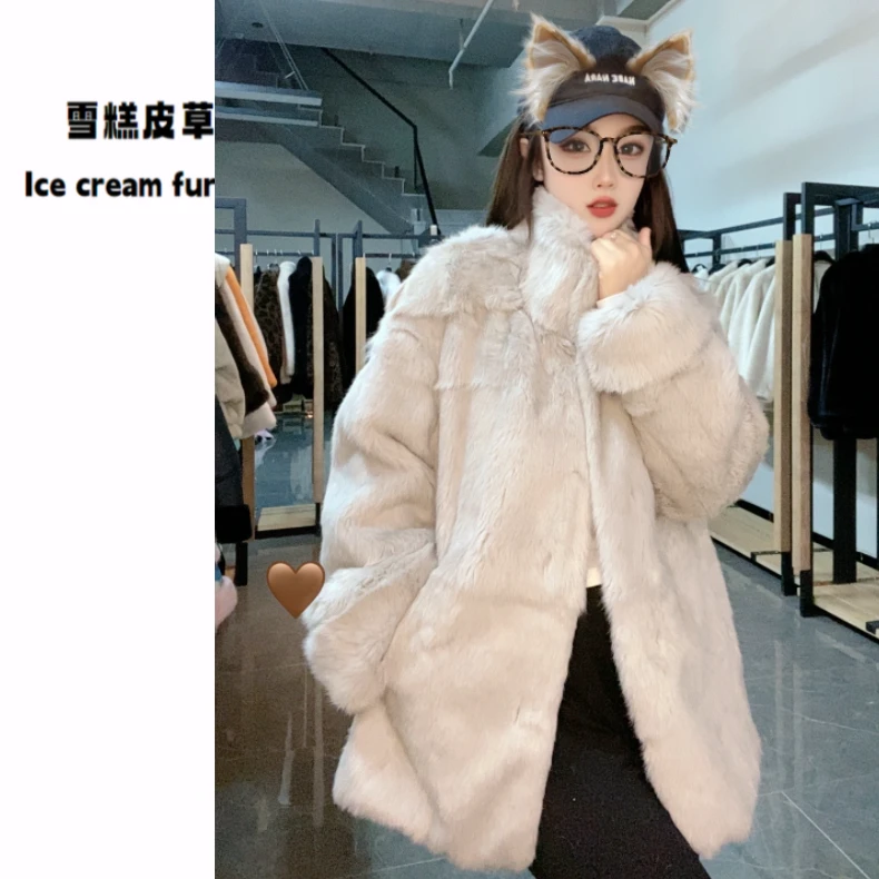 兔毛女装气质时尚宽松设计师秋冬款号T0023