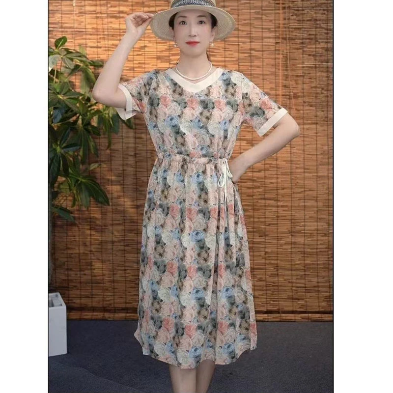 【桃姐宠粉】B161时尚休闲连衣裙气质洋气中长款连衣裙女