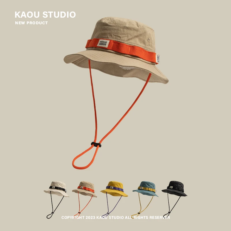 Supck日系户外出游露营渔夫帽夏季遮阳防晒帽潮男女百搭钓鱼宽檐