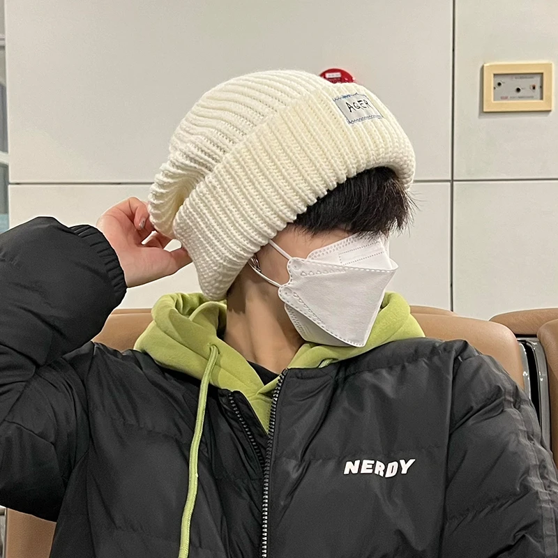 冬季帽子男青年韩版潮牌保暖防寒针织毛线帽街头嘻哈堆堆帽厚