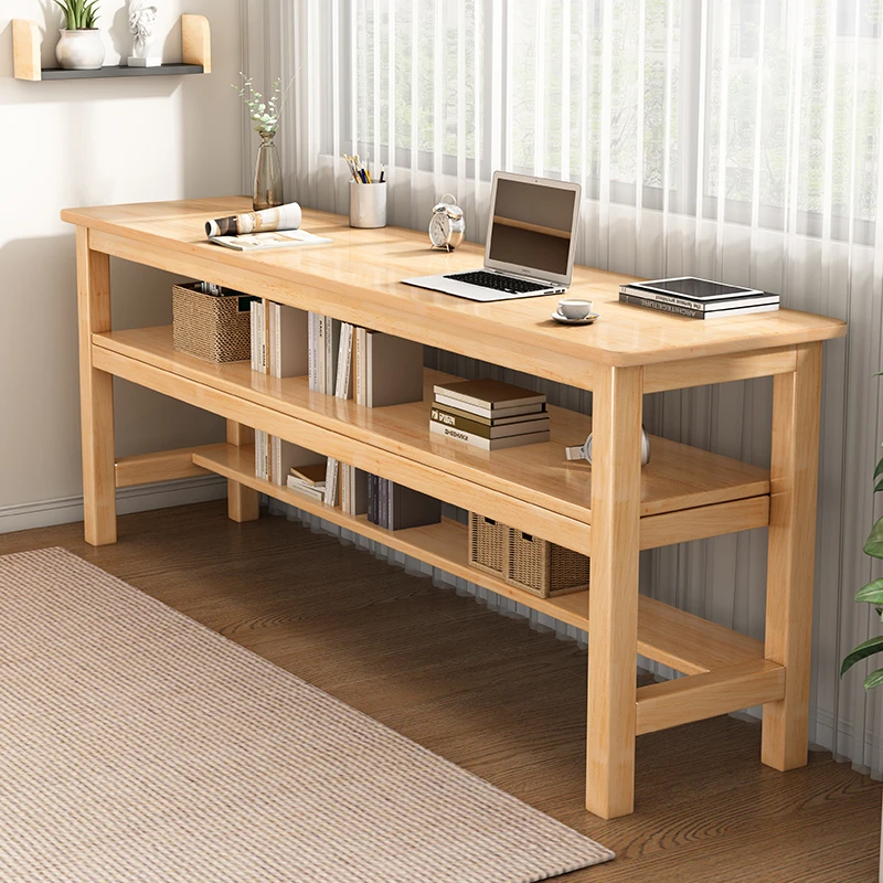 【宽40】小户型卧室长条桌双人全实木书桌靠窗学生写字桌电脑桌