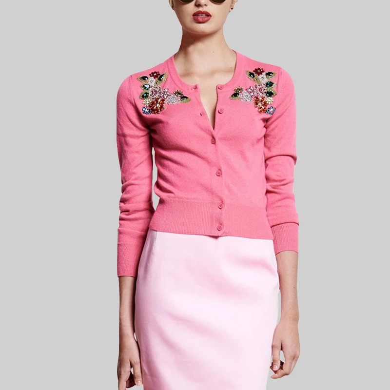 QOOEL2025秋新款小香风针织开衫毛衣外套外搭修身短外套长袖潮