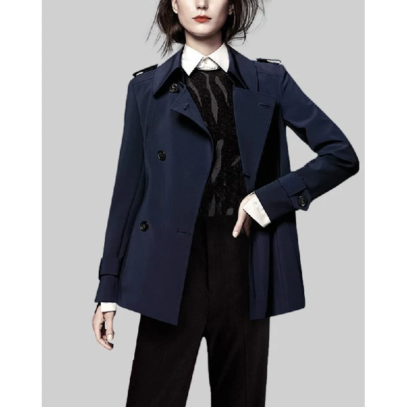 气质英伦风长袖风衣外套女2025年秋款纯色短款宽松显瘦百搭外套潮