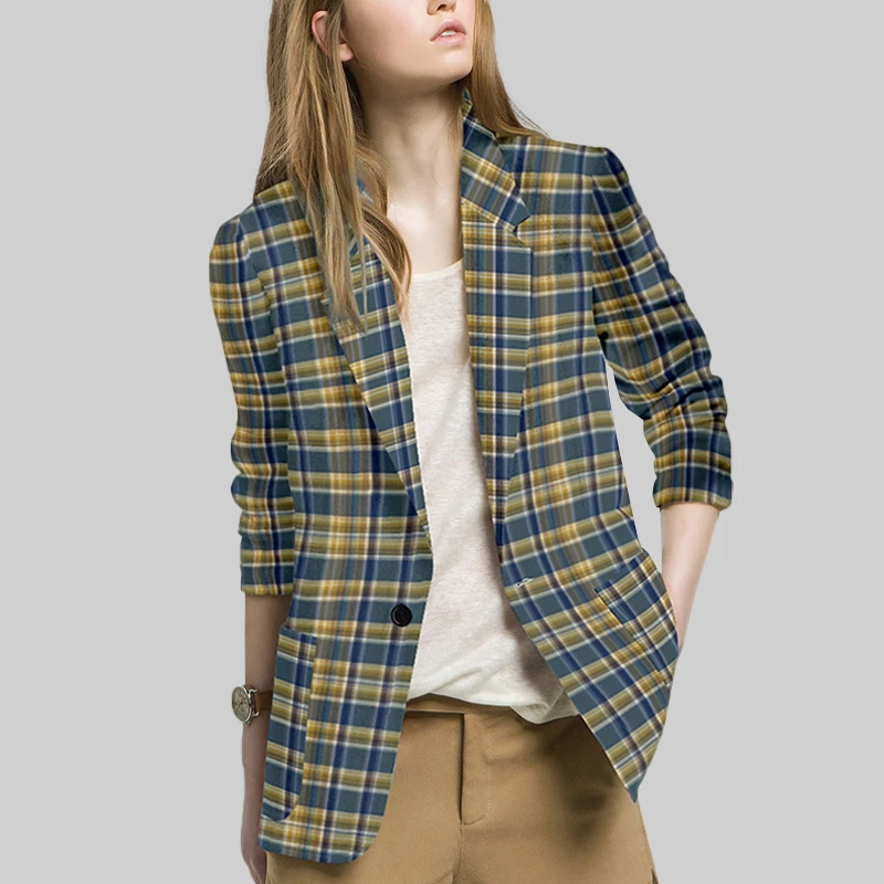 格子西装外套女2025年秋冬新款高级设计感小众上衣时尚气质小西服