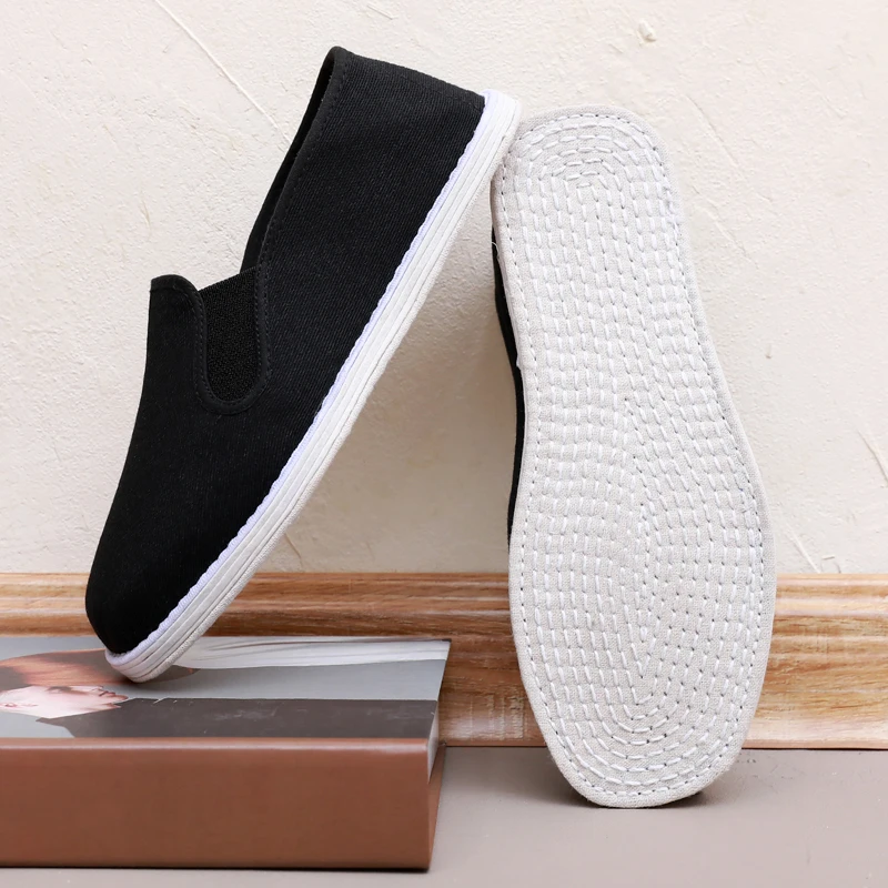 老北京手工千层底布鞋男一脚蹬软底吸汗防臭轻便舒适纯布底休闲鞋