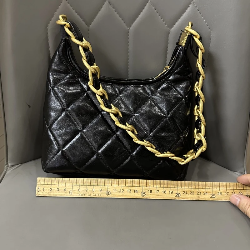 休闲包包女粗链条黑色