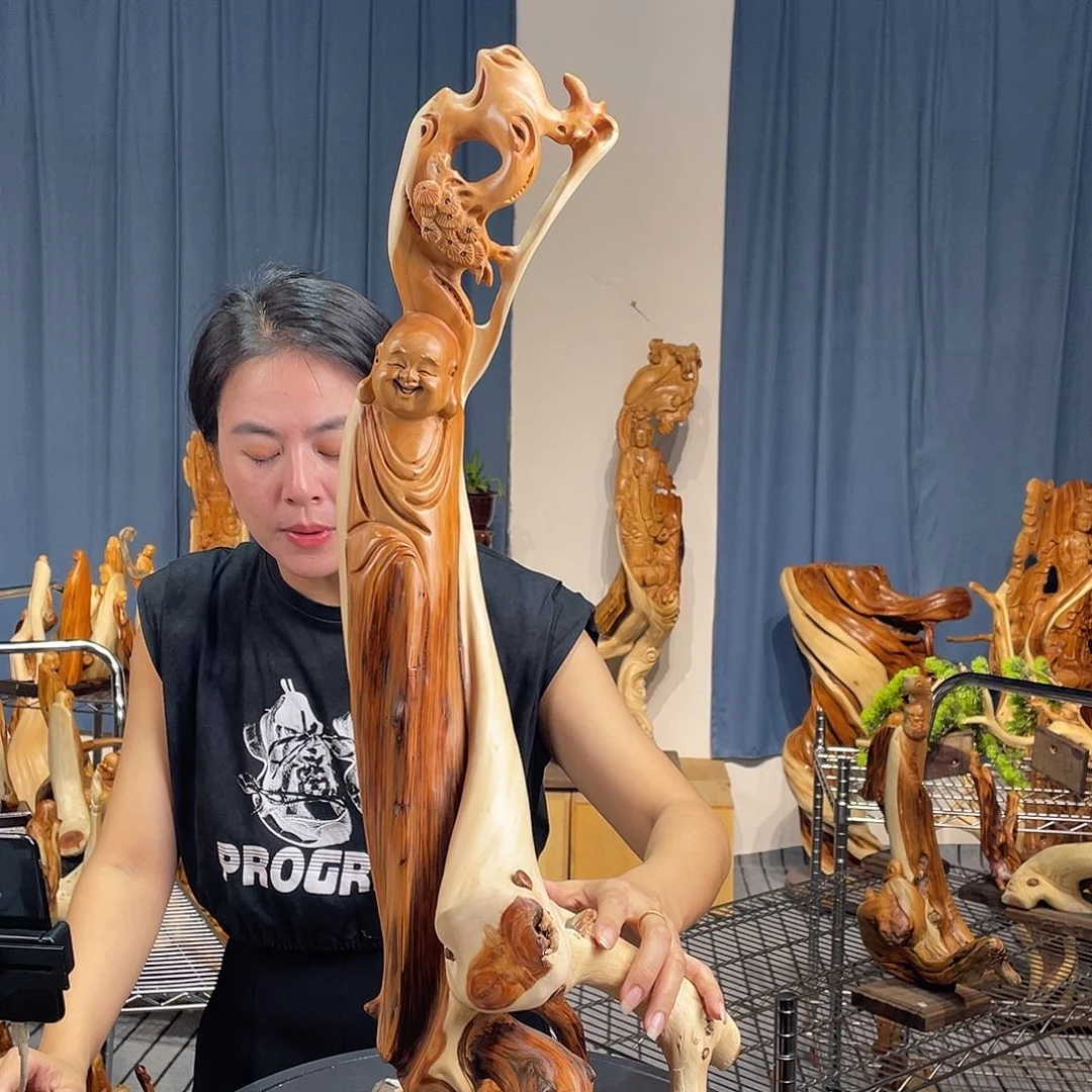 柏木（崖柏）崖柏随型根雕摆件