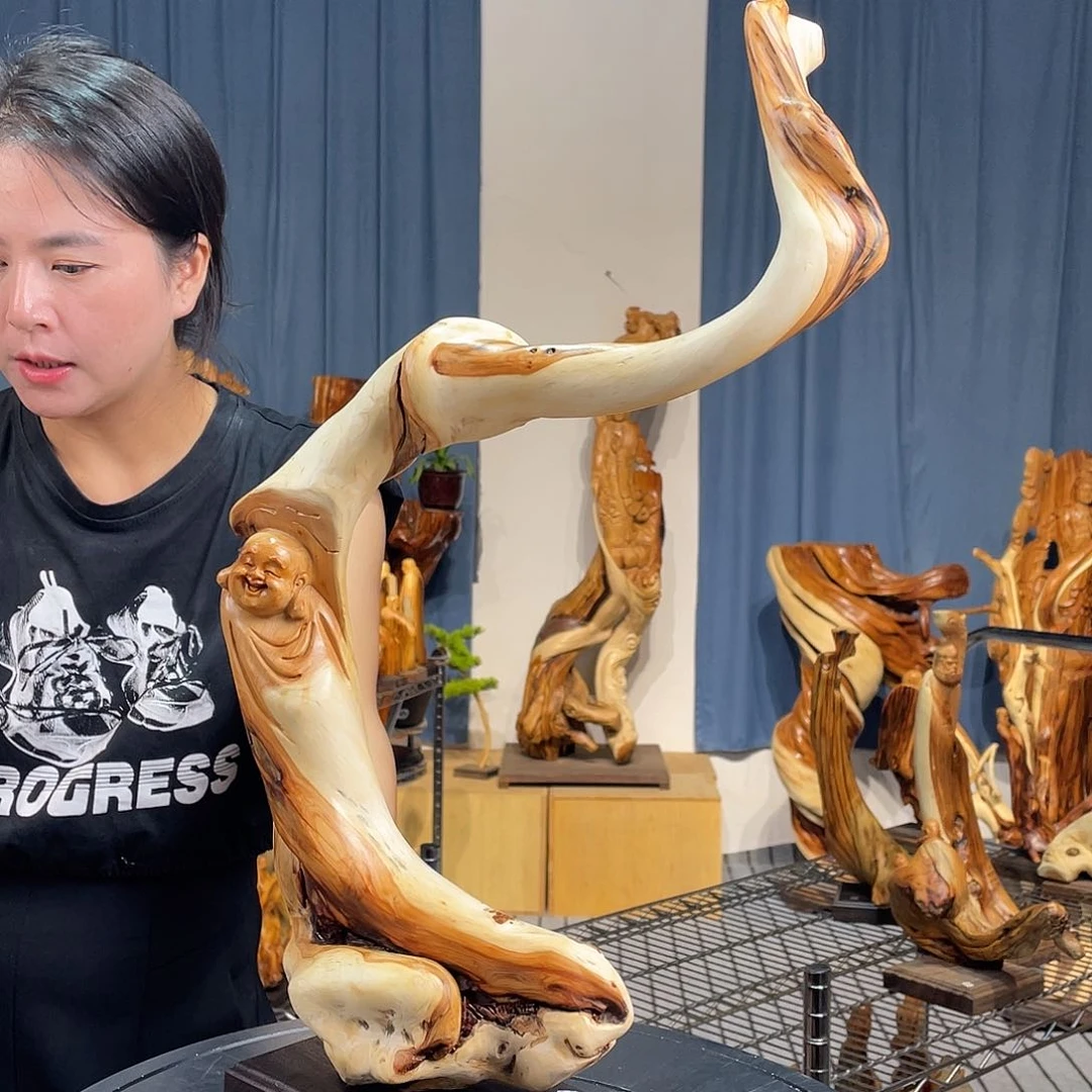 柏木（崖柏）崖柏随型根雕摆件