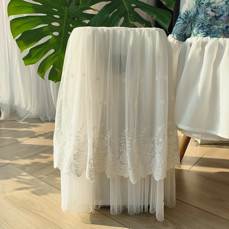 2024新品温柔刺绣布艺奶油风空气净化器罩家用加湿器除湿机防尘罩