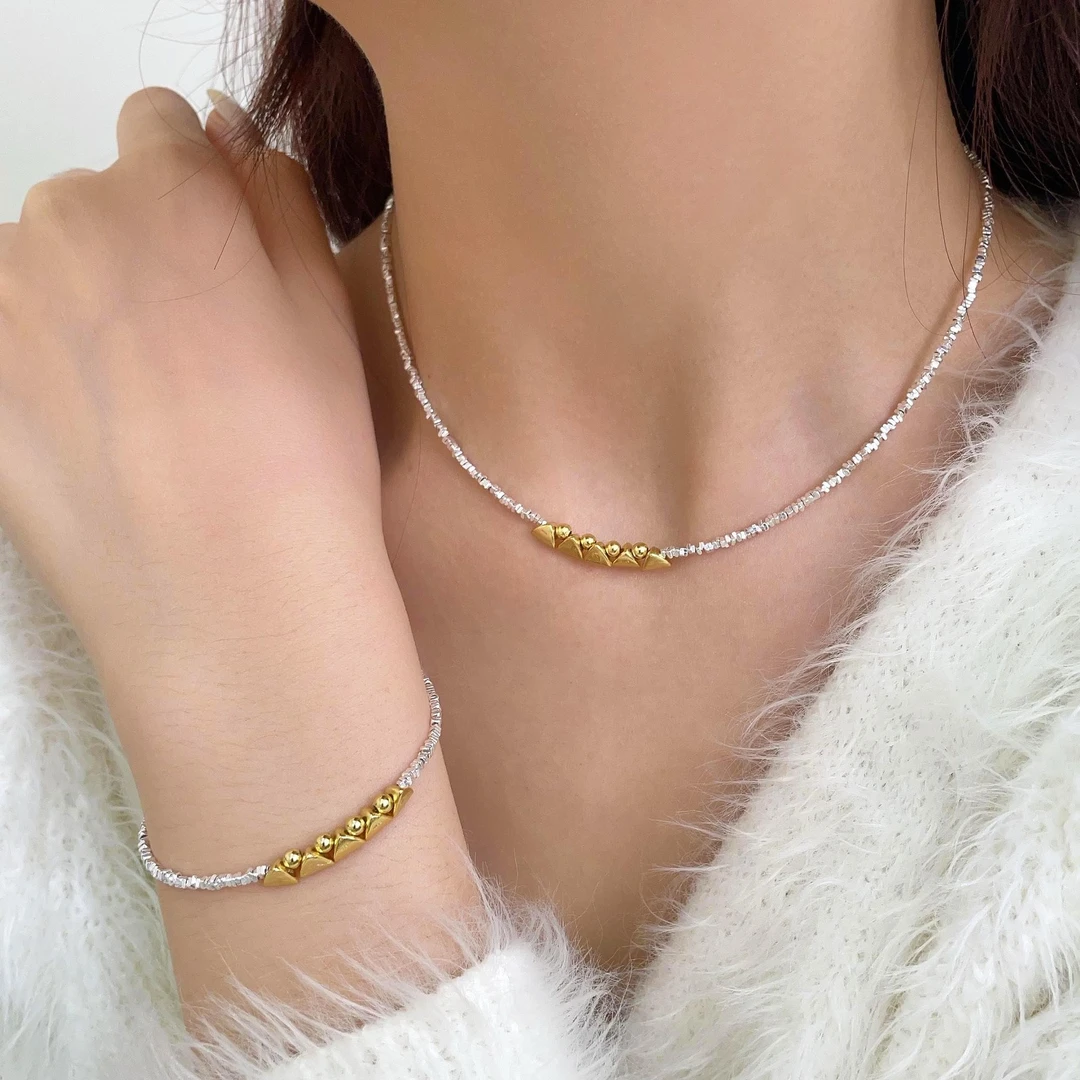 坠链均925银 s925纯银【碎银几两】轻奢古法项链小众精致百搭手链