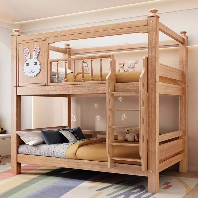金梓木全实木榫卯工艺上下同宽树屋儿童床子母床高低上下床双层床