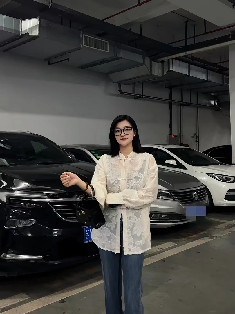 秋季新款 『羽毛公主』 2024新中式原创国风镂空提花宽松版长袖衬衫