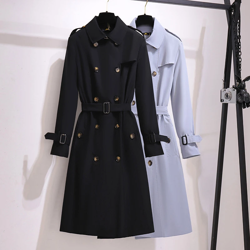 【62697】120-350斤大码女装2024秋季新款胖mm收腰显瘦时尚长款风衣