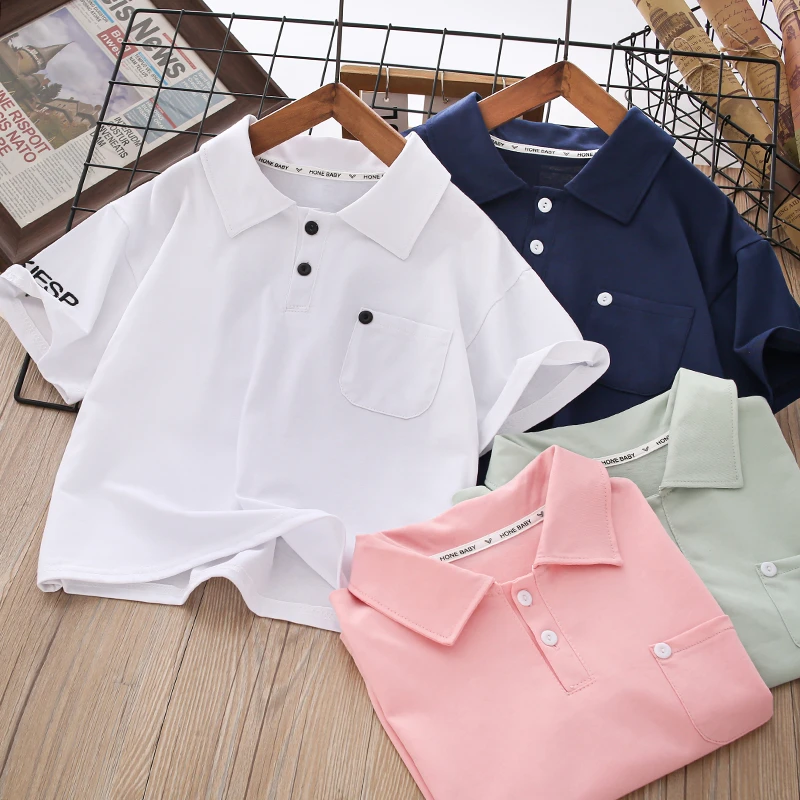 儿童夏季短袖新款polo衫男女童夏季薄款中大童时尚休息百搭款韩版