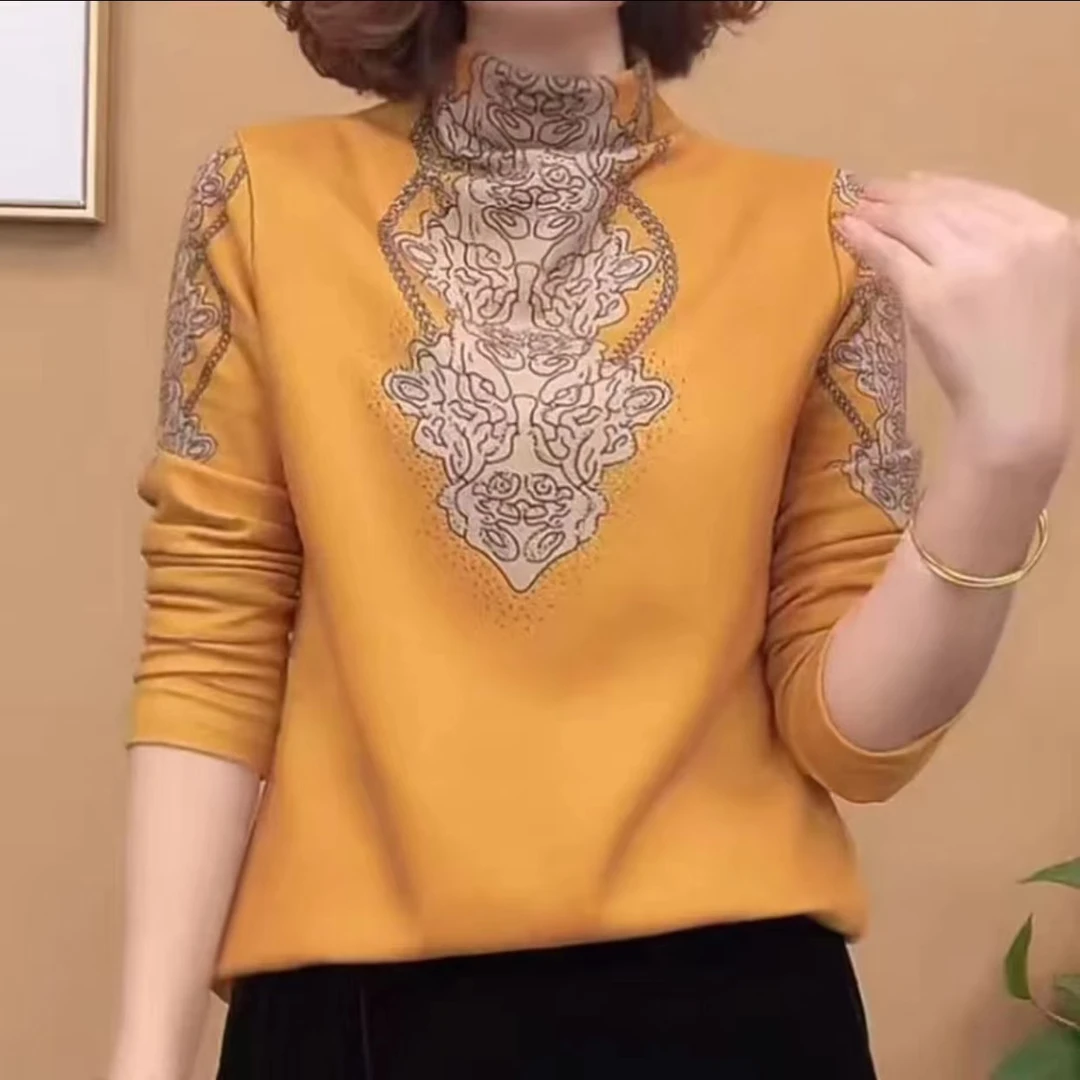 2023秋冬季时尚新品澳绒打底衫洋气百搭休闲显瘦修身长袖8801款