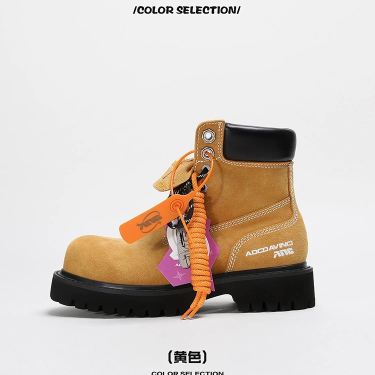 汪苏泷同款 ADC达芬奇 2024秋季新款马丁靴户外休闲大黄靴男女款