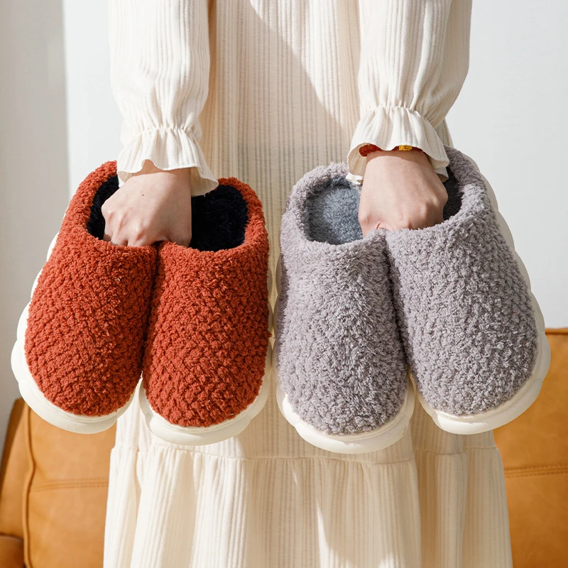 【宠粉福利】简约经典棉拖鞋女冬款防滑保暖居家用毛绒厚底棉拖鞋男
