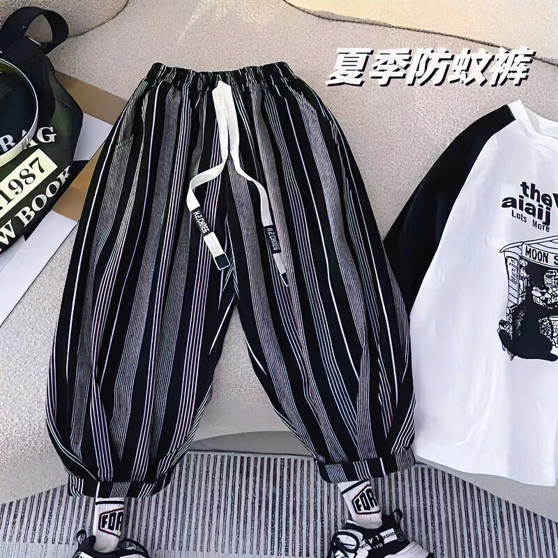 男女童裤子夏季2024新款儿童防蚊裤中薄款长裤男孩夏装休闲裤洋气