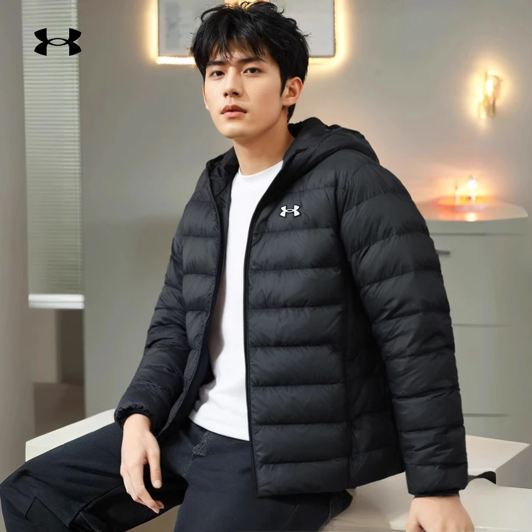 UA安德玛羽绒服男装2025新款休闲健身服训练保暖运动外套 1385837