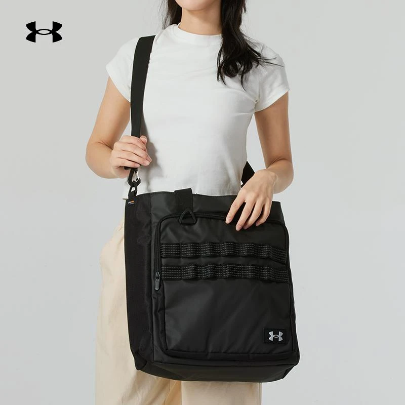 安德玛拎包男包女包黑色新款健身运动包便携收纳斜挎包 1378419