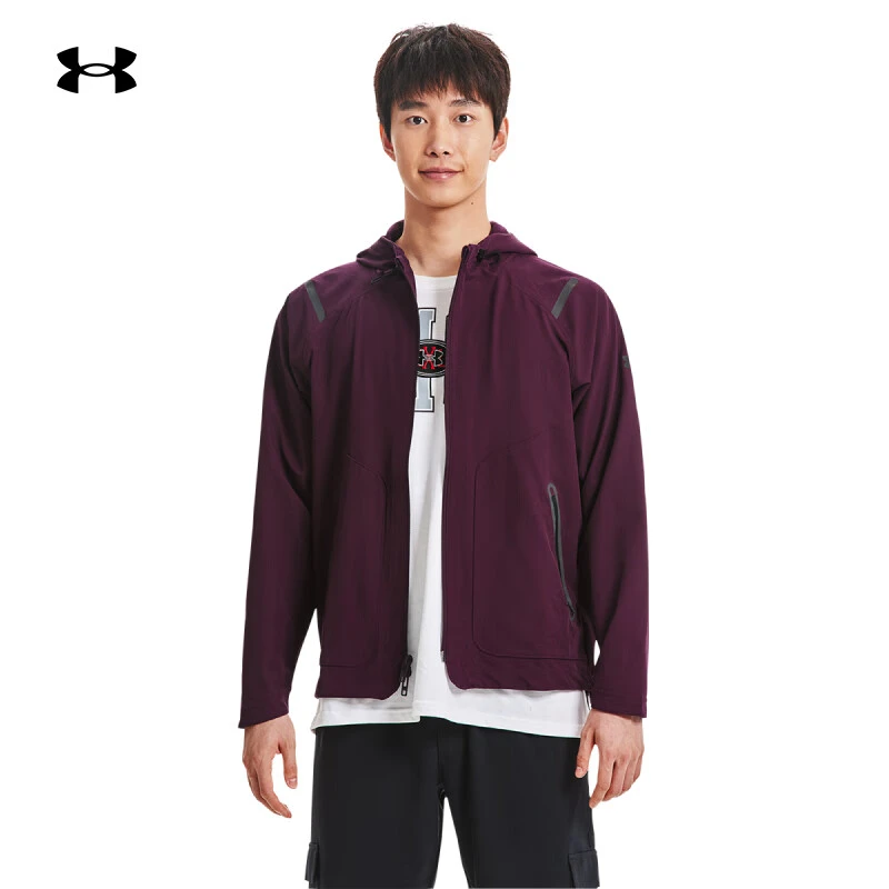 【仓播】安德玛连帽夹克男2025新款透气运动服休闲跑步外套1370494