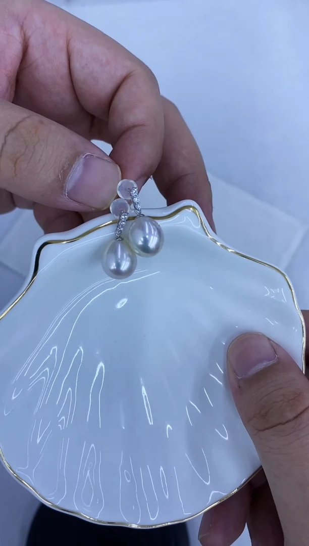【闪购商品】海水珍珠耳饰18K金镶嵌澳白耳饰