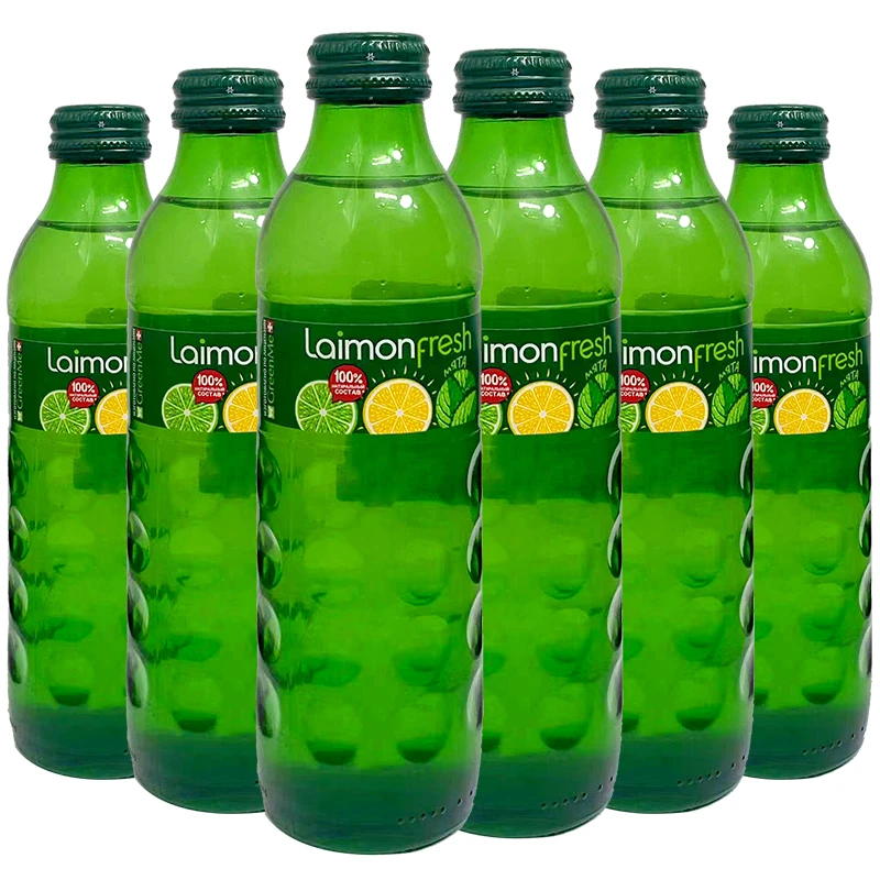 俄罗斯进口laimonfresh柠檬青柠薄荷味汽水250ml/瓶果味碳酸饮料
