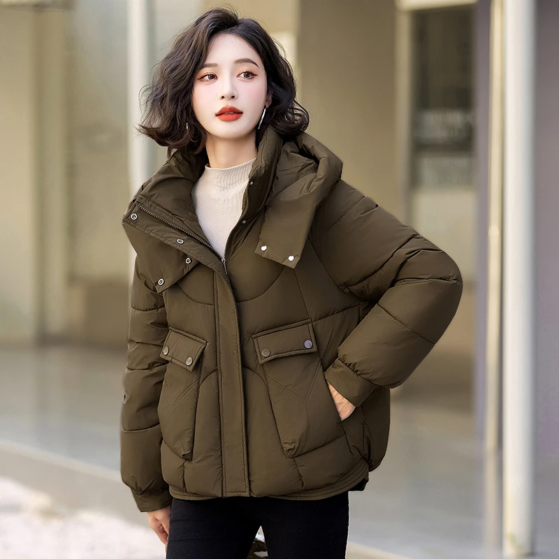 棉服女短款2024年冬季新款时尚韩版棉衣宽松棉袄大码显瘦外套